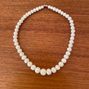 Natural shell bead off-white necklace